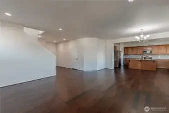 Inviting space for entertaining or gatherings.