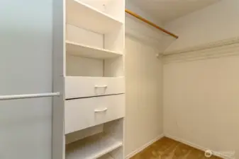 Primary walk in closet.
