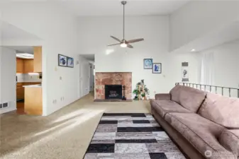 Cozy Wood burning fireplace