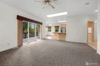 Family room looking back toward the nook area and kitchen.