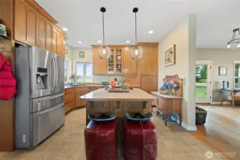 Kitchen with additional eating areas