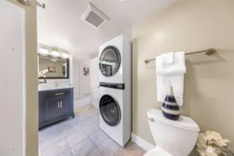 LG washer and dryer in primary bath