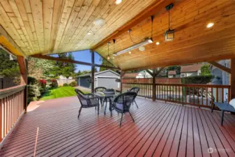 Off the kitchen is this incredible covered and heated outdoor room for year round use!