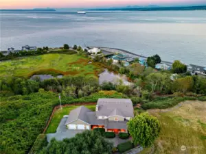 Nature-filled greenbelts and privacy buffers on 4 sides of home.