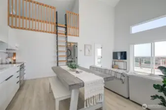 View of Great Room from the kitchen corner.