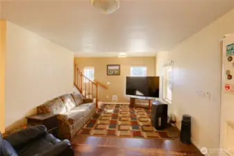 From the kitchen looking into the living room (Open Concept)