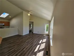 Family room and kitchen from front door