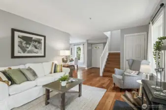 Stylish designer paint tones pair beautifully with crisp white millwork.