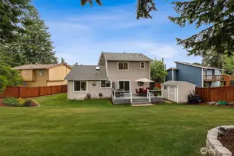 Backyard View with Deck
