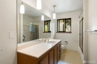 Main level hall full bathroom.