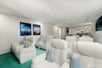 Recreation room with wet bar is large - Virtually staged to show potential of this space!