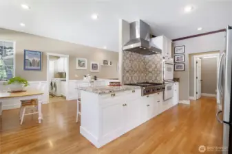 Gas range and stainless steel appliances for serious cooking