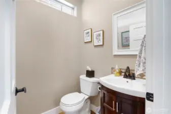 Convenient powder bath on main level