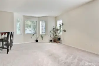 Living area of great room with plenty of space for entertaining.