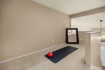 Flex space for home office or work-out space.