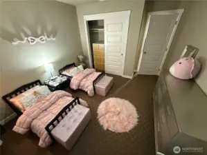 Pretty bedroom has plenty of room