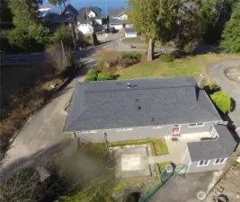 Back of house, back yard and workshop/storage/craft room