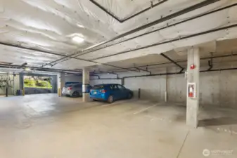 secure parking, bike rack, & storage closet