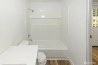 Guest bathroom tub and shower