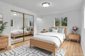 Welcome to your Primary Bedroom retreat with ensuite bathroom and peaceful green belt views out your windows. *Virtually staged