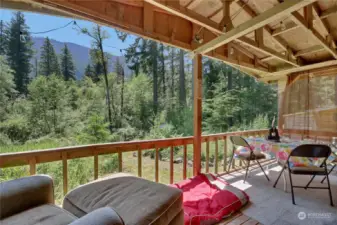 Back of wrap around porch with unobstructed view of Mt. Osborn