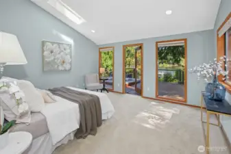 with vaulted ceilings Lakeview w/ direct access to deck with hot tub