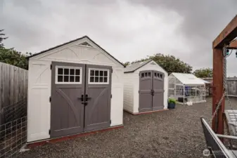 Two large sized storage sheds for a variety of uses.
