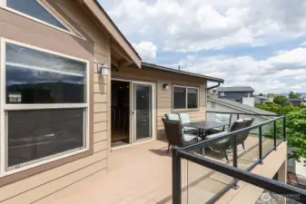 Large deck with lake views and watching sunsets