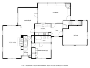 Floorplan of 1st floor of 407 N 6th St