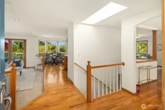 The main floor features abundant oak hardwood floors.