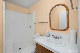 3/4 bathroom downstairs servicing the basement.