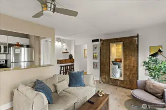 Living room facing Murphy Bed