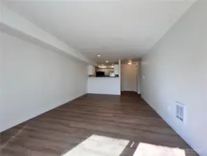 Living room/Dining Room View to Kitchen