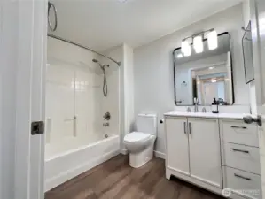 Primary bathroom inside the primary bedroom