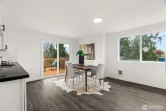 Kitchen main level lead to the large deck