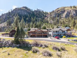 Mountain back-drop makes for awesome views all the way around this home.
