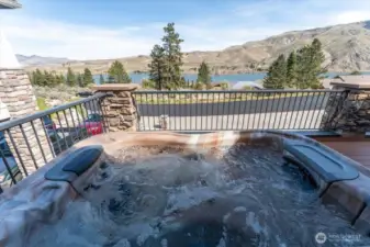 Hot tub is not included in sale, but look at this view!