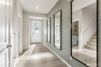 Entryway hallway.  Finishes and colors may vary.