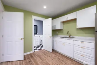 Basement Kitchenette and half bath