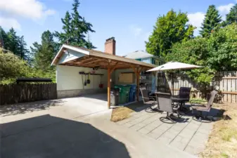 2 car carport on the southwest side of the lot.