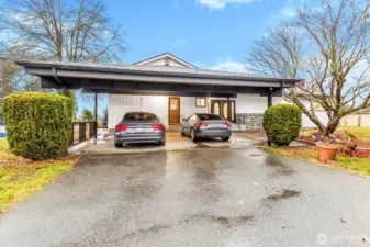 Carport front of house