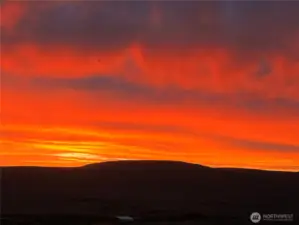 West facing summer sunset