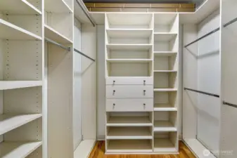 Primary custom walk-in closet