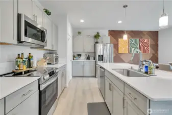 9' ceilings, this space is very open & bright ~