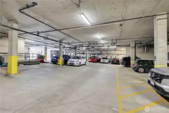 The garage is big, well-lit and very secure, must have fob to get into building from garage.