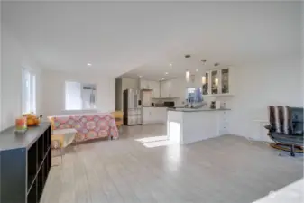 View from front entry, living-dining open kitchen