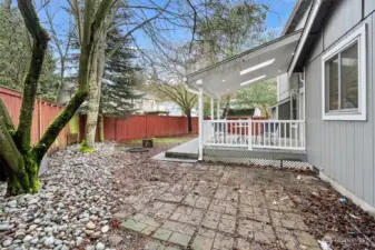 Extra patio space- low maintenance area