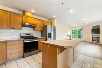 tile floor in the kitchen
