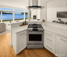 Enjoy cooking with lots of natural light in a central location.