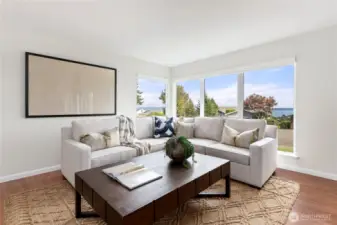Gorgeous view of the Sound from Living Room!